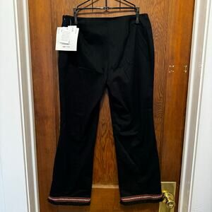 NWT Vintage Joy & Margo Black Pants Embellished‎ Hem 11 Made in USA